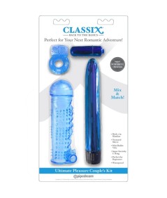 CLASSIX - KIT PARA PAREJAS CON ANILLO, FUNDA Y BALAS AZUL