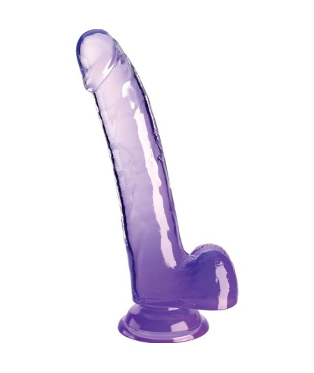 KING COCK CLEAR - DILDO CON TESTICULOS 20.3 CM MORADO