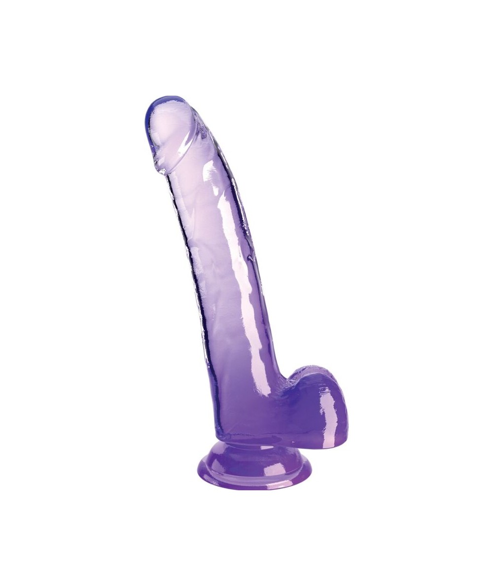 KING COCK CLEAR - DILDO CON TESTICULOS 20.3 CM MORADO