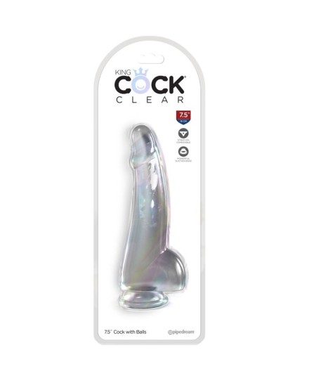 KING COCK CLEAR - DILDO CON TESTICULOS 15.2 CM TRANSPARENTE