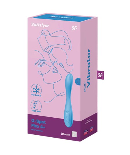 SATISFYER G-SPOT FLEX 4+ MULTI VIBRADOR APP - AZUL