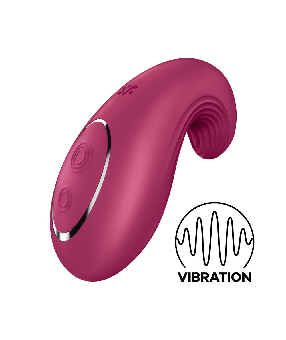 SATISFYER DIPPING DELIGHT VIBRADOR LAY-ON - ROJO