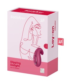 SATISFYER DIPPING DELIGHT VIBRADOR LAY-ON - ROJO