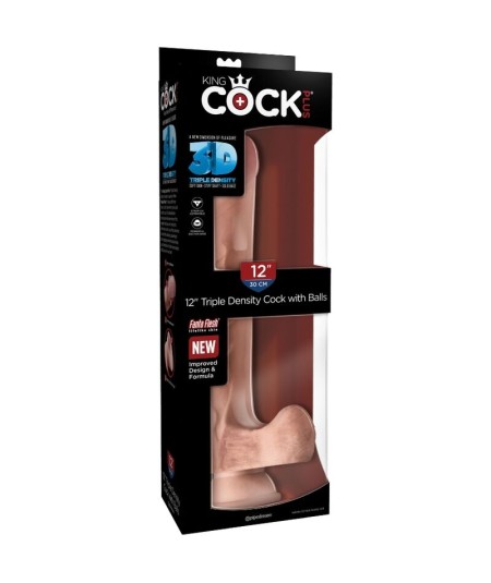 KING COCK - PENE REALISTICO 3D CON TESTICULOS 24.8 CM NATURAL