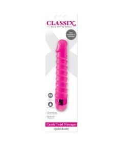 CLASSIX - MASAJEADOR VIBRADOR CANDY TWIRL 16.5 CM ROSA