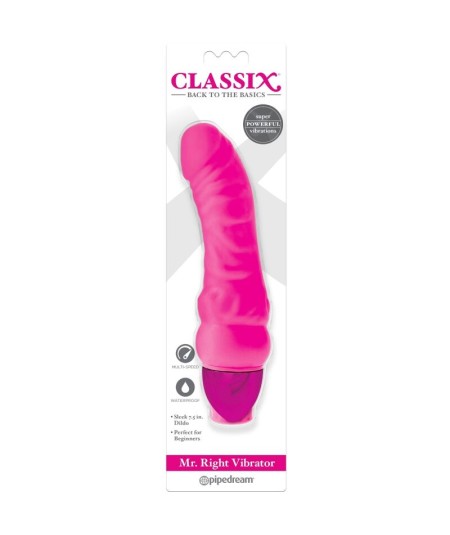 CLASSIX - DILDO VIBRADOR MR. RIGHT MULTIVELOCIDAD 15.5 CM ROSA