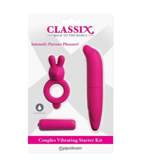 CLASSIX - KIT PARA PAREJAS CON ANILLO, BALA Y ESTIMULADOR ROSA