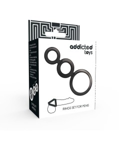 ADDICTED TOYS SET  ANILLOS PENE Y TESTICULOS - AHUMADO