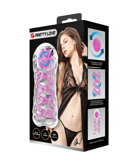 PRETTY LOVE - MASTURBADOR MASCULINO FANTASY ESPIRAL INTERNA Y BOLAS TRANSPARENTE