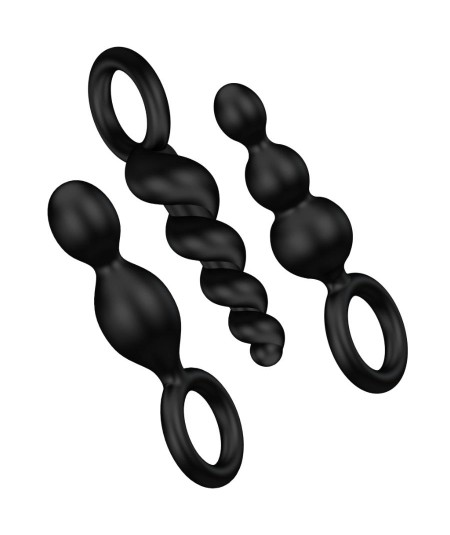 SATISFYER ANAL PLUGS SET 3PCS BLACK