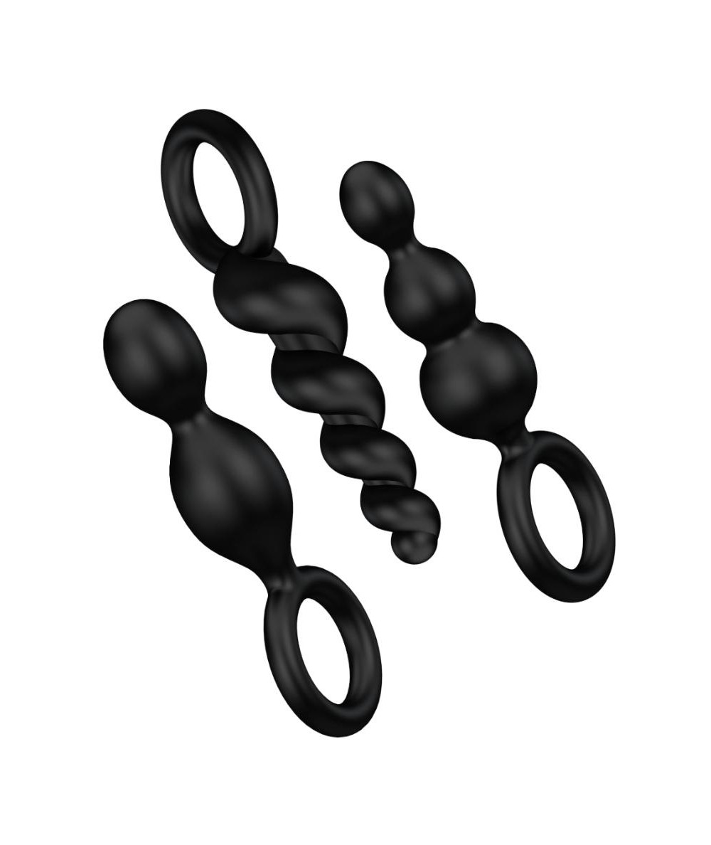 SATISFYER ANAL PLUGS SET 3PCS BLACK