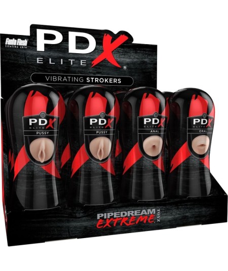 PDX ELITE - SET MASTURBADOR STROKER 12 UNIDADES 6X VAGINA, 3X ANO, 3X BOCA