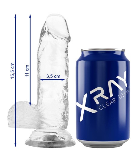 XRAY CLEAR DILDO REALISTA TRANSPARENTE 15.5CM X 3.5CM