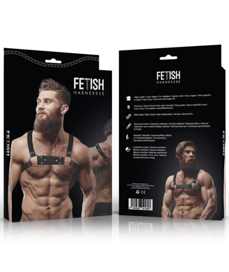 FETISH SUBMISSIVE ATTITUDE - ARNÉS BULLDOG ECOPIEL PECHO HOMBRE TALLA M/L