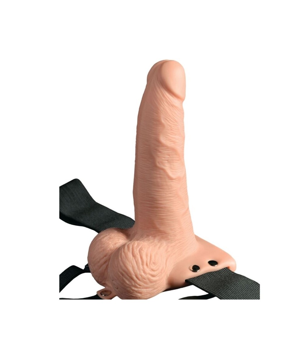 FETISH FANTASY SERIES - ARNES AJUSTABLE CONTROL REMOTO PENE REALISTICO CON TESTICULOS RECARGABLE Y VIBRADOR 15 CM