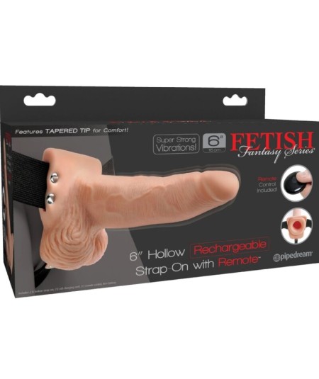 FETISH FANTASY SERIES - ARNES AJUSTABLE CONTROL REMOTO PENE REALISTICO CON TESTICULOS RECARGABLE Y VIBRADOR 15 CM