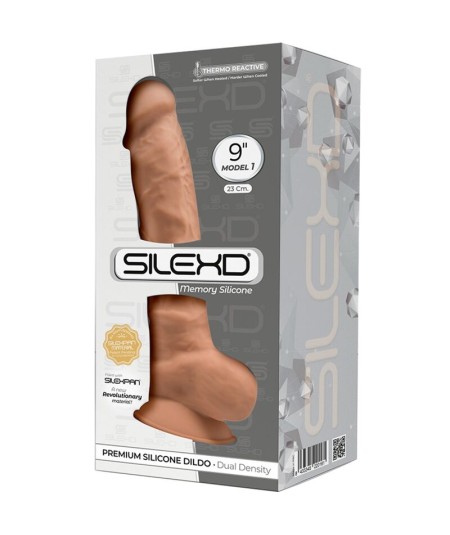 SILEXD - MODELO 1 PENE REALISTICO SILICONA PREMIUM SILEXPAN CARAMELO 23 CM