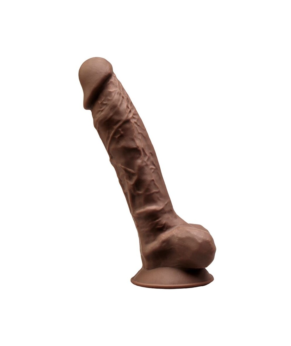 SILEXD - MODELO 1 PENE REALISTICO SILICONA PREMIUM SILEXPAN MARRON 23 CM