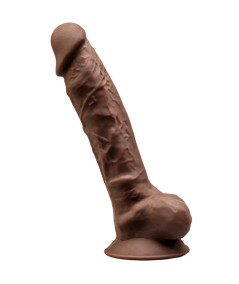 SILEXD - MODELO 1 PENE REALISTICO SILICONA PREMIUM SILEXPAN MARRON 23 CM