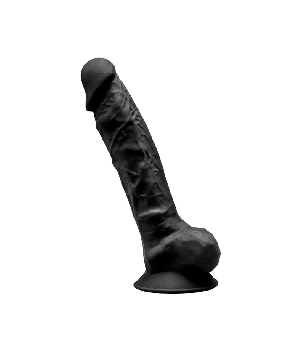 SILEXD - MODELO 1 PENE REALISTICO SILICONA PREMIUM SILEXPAN NEGRO 23 CM