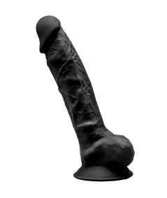 SILEXD - MODELO 1 PENE REALISTICO SILICONA PREMIUM SILEXPAN NEGRO 23 CM