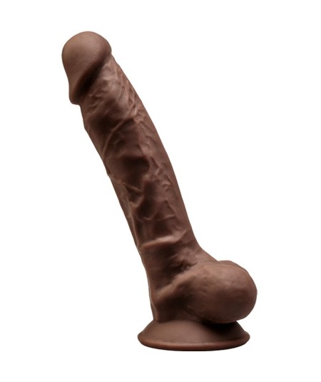 SILEXD - MODELO 1 PENE REALISTICO SILICONA PREMIUM SILEXPAN MARRON 17.5 CM