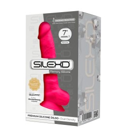 SILEXD - MODELO 1 PENE REALISTICO SILICONA PREMIUM SILEXPAN FUCSIA 17.5 CM