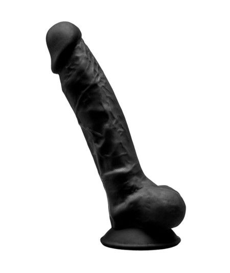 SILEXD - MODELO 1 PENE REALISTICO SILICONA PREMIUM SILEXPAN NEGRO 17.5 CM