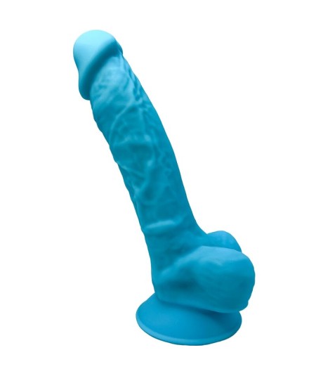 SILEXD - MODELO 1 PENE REALISTICO SILICONA PREMIUM SILEXPAN AZUL 17.5 CM