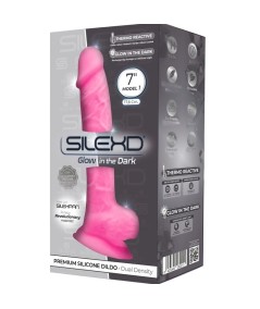 SILEXD - MODELO 1 PENE REALISTICO SILICONA PREMIUM SILEXPAN ROSA FLUORESCENTE 17.5 CM