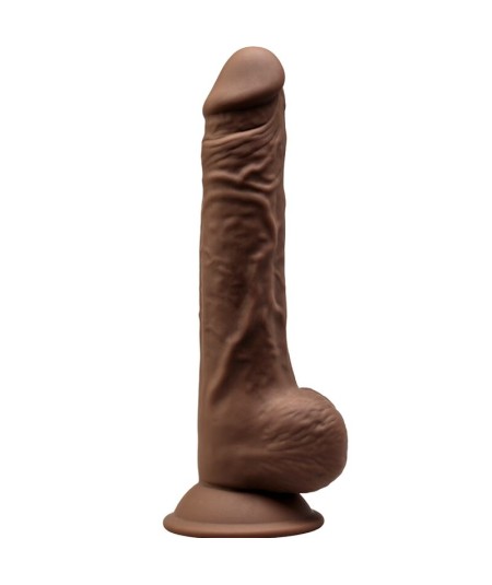 SILEXD - MODELO 1 PENE REALISTICO SILICONA PREMIUM SILEXPAN MARRON 24 CM