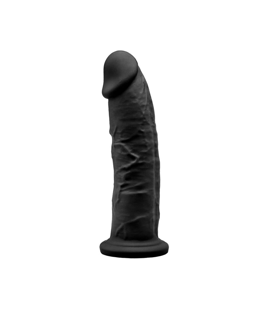 SILEXD - MODELO 2 PENE REALISTICO SILICONA PREMIUM SILEXPAN NEGRO 19 CM