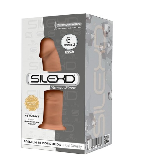 SILEXD - MODELO 2 PENE REALISTICO SILICONA PREMIUM SILEXPAN CARAMELO 15 CM