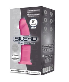 SILEXD - MODELO 2 PENE REALISTICO SILICONA PREMIUM SILEXPAN ROSA FLUORESCENTE 15 CM