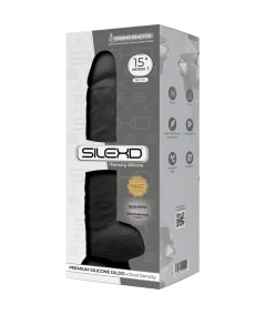 SILEXD - MODELO 1 PENE REALISTICO SILICONA PREMIUM SILEXPAN NEGRO 38 CM