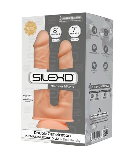 SILEXD - MODELO 1 PENE REALISTICO DOBLE PENETRACION SILICONA PREMIUM SILEXPAN 17.5 / 19.5 CM