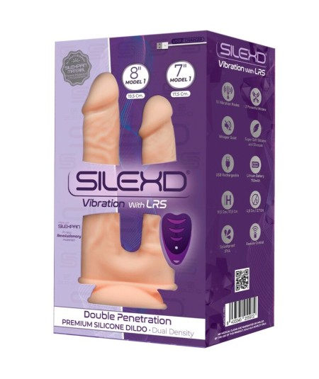 SILEXD - MODELO 1 PENE REALISTICO DOBLE PENETRACION VIBRADOR SILICONA PREMIUM SILEXPAN CONTROL REMOTO 17.5 / 19.5 CM