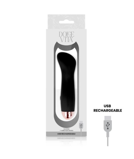 DOLCE VITA - VIBRADOR RECARGABLE ONE NEGRO 7 VELOCIDADES