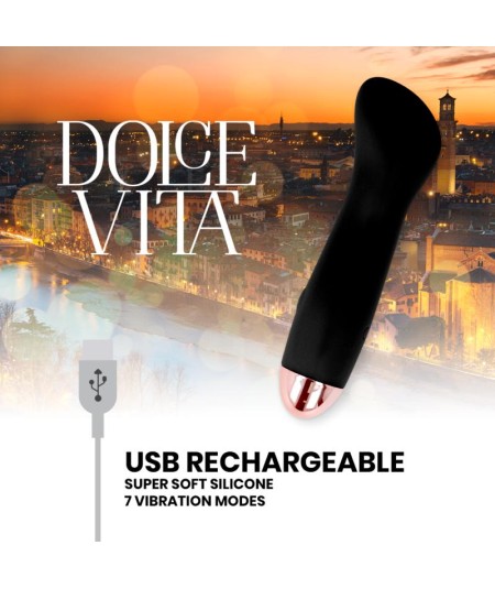 DOLCE VITA - VIBRADOR RECARGABLE ONE NEGRO 7 VELOCIDADES