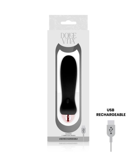 DOLCE VITA - VIBRADOR RECARGABLE FIVE NEGRO 7 VELOCIDADES