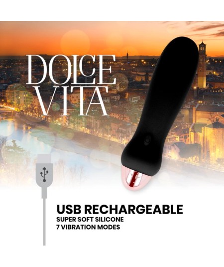 DOLCE VITA - VIBRADOR RECARGABLE FIVE NEGRO 7 VELOCIDADES