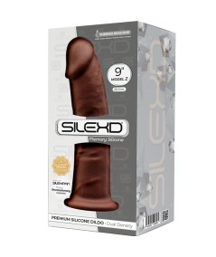 SILEXD - MODELO 2 PENE REALISTICO SILICONA PREMIUM SILEXPAN MARRON 23 CM