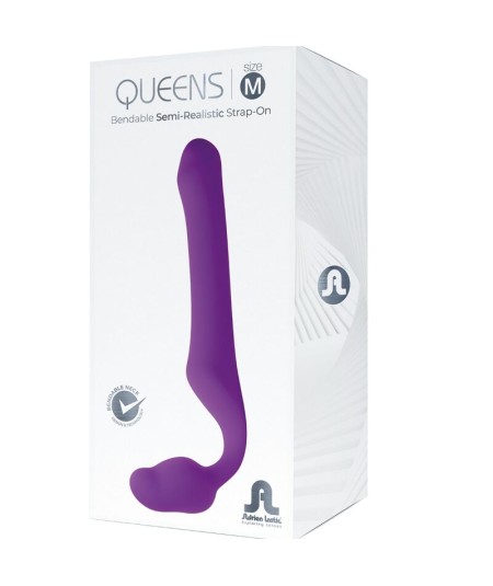 ADRIEN LASTIC - QUEENS STRAP-ON FLEXIBLE VIOLETA TALLA M