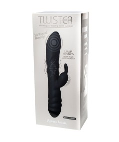 ADRIEN LASTIC - TWISTER MASAJEADOR VIBRADOR Y ROTADOR RABBIT NEGRO