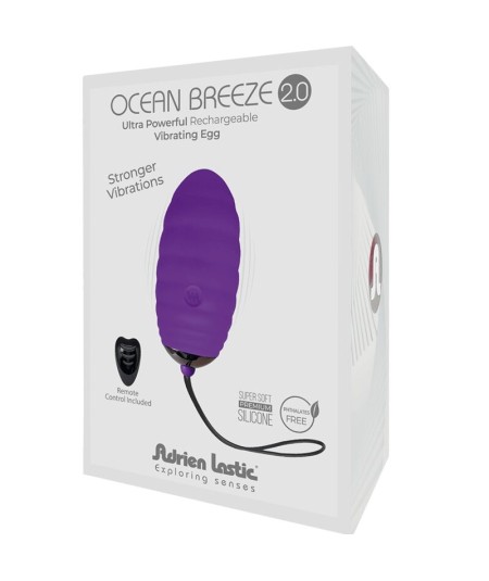 ADRIEN LASTIC - OCEAN BREEZE 2.0 HUEVO VIBRADOR RECARGABLE CONTROL REMOTO VIOLETA