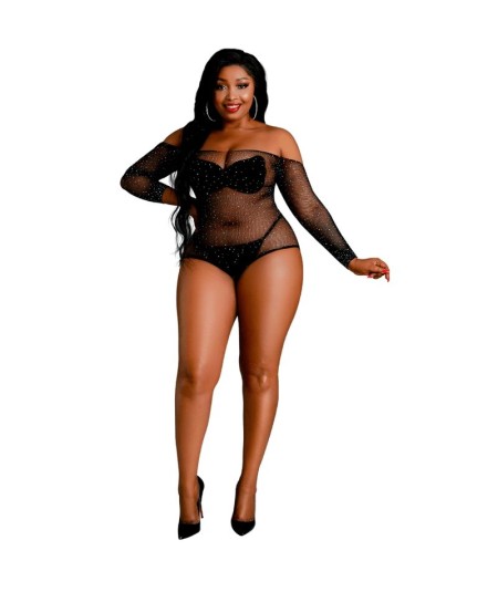 MOONLIGHT - MODELO 9 BODY MANGA LARGA NEGRO BRILLANTE TALLA UNICA / PLUS SIZE