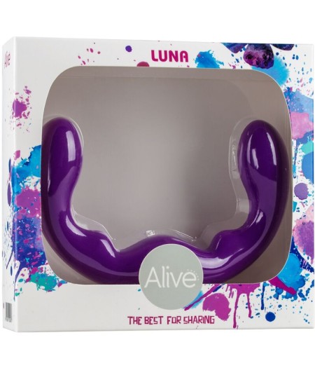 ALIVE - LUNA DILDO DOBLE PENETRACION SILICONA VIOLETA 25 CM