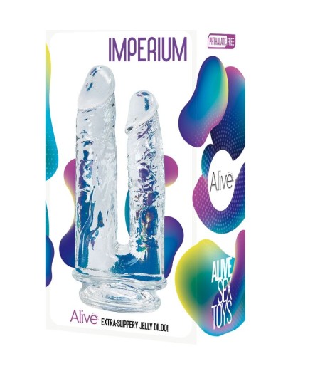 ALIVE - IMPERIUM PENE REALISTICO DOBLE TRANSPARENTE 12/14 CM