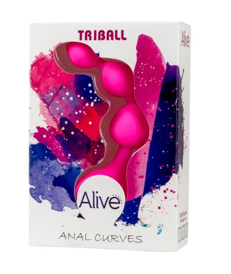 ALIVE - TRIBALL BOLAS ANALES SILICONA ROSA 15 CM