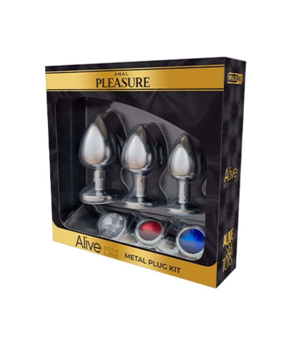 ALIVE - ANAL PLEASURE KIT 3 PLUG METAL